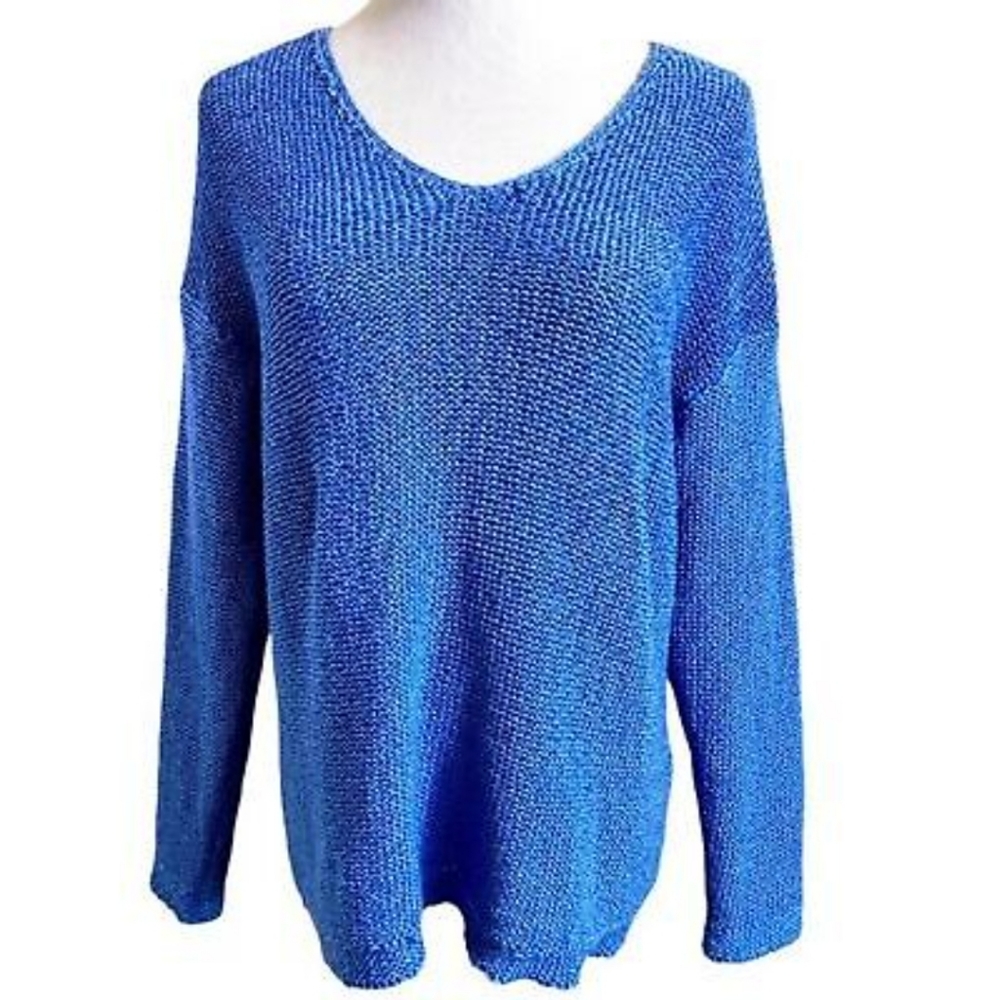 J Jill Women's Blue Knit Sweater Size XL